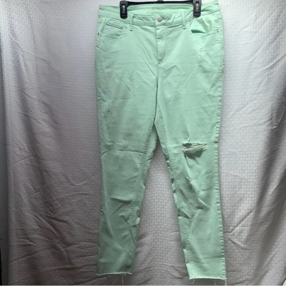 Old Navy rock star mid-rise Mint Green Straight Leg Jeans